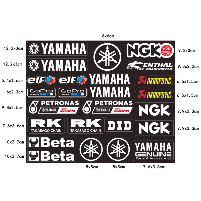 Motorcycle Gear Brand - 高級スタイリッシュなオートバイステッカーモト荷物ヘルメット用ホンダカワサキレーシングブランドロゴ DIY PVC デカール防水