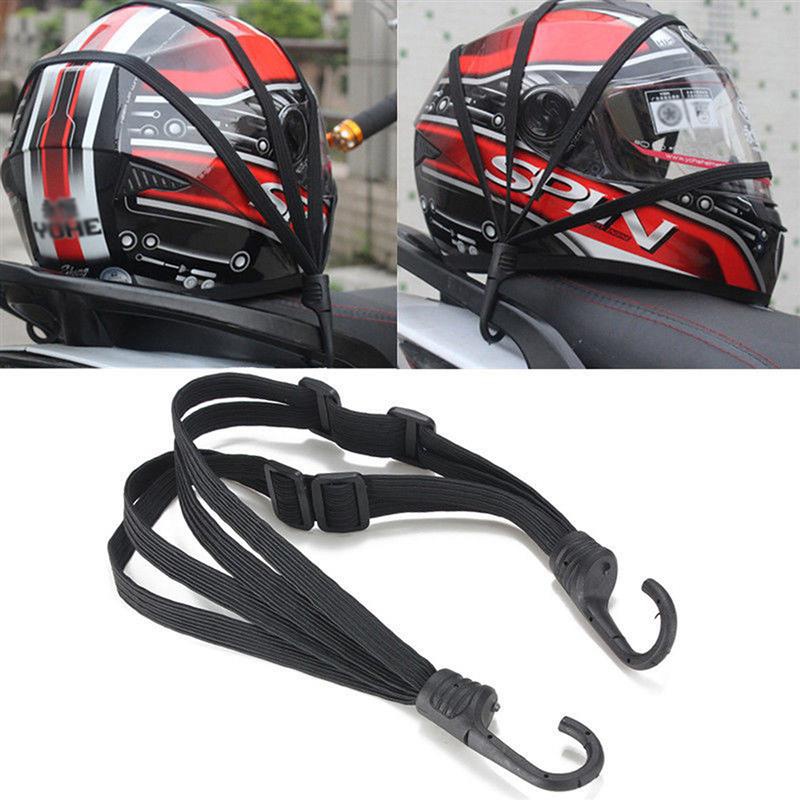 Motorcycle Gear Protection - ユニバーサル 60 センチメートルオートバイ荷物ストラップモトヘルメットギア固定弾性バックルロープ高強度格納式保護ネット
