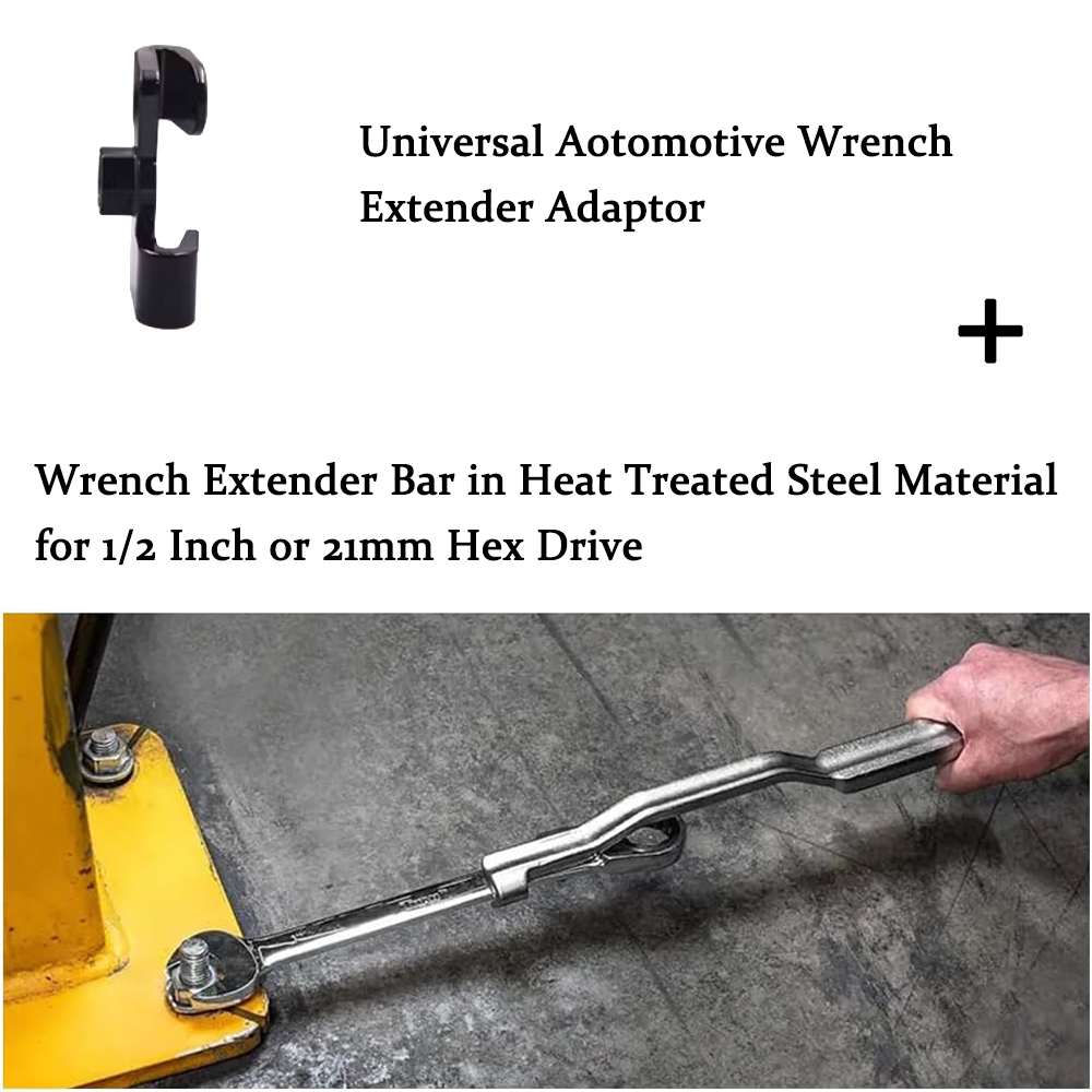 Mirror Extender Bar - ユニバーサル自動車用レンチエクステンダーアダプター+熱処理鋼材製レンチエクステンダーバー（1/2インチまたは21mm六角ドライブ用）
