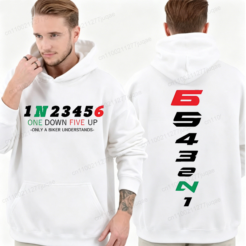 Motorcycle Gear Hoodie - 男性女性パーカーアウトドアストリートカジュアルトレンドスウェットシャツ 1N23456 オートバイギアシフトモーターサイクリストバイカーバイク服ギフト
