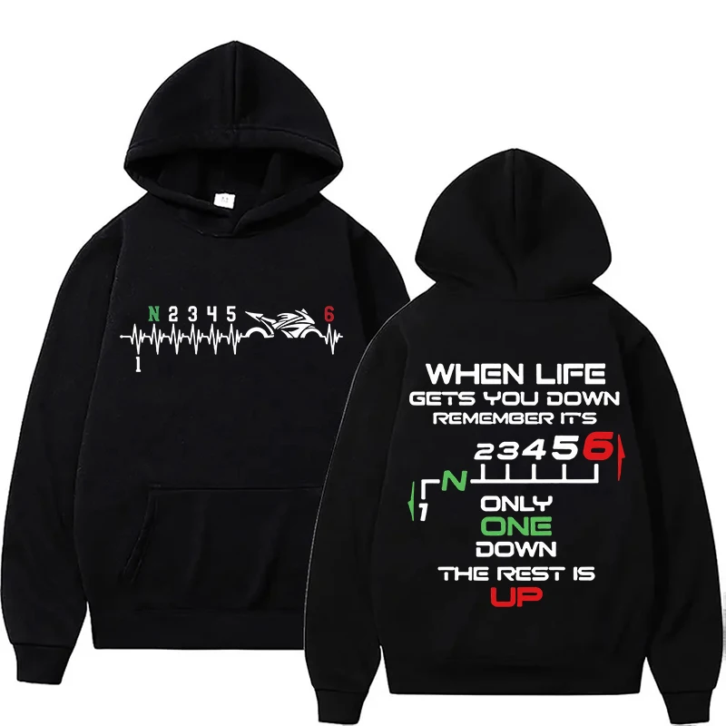 Motorcycle Gear Hoodie - 新しい 1N23456 オートバイギアバイカーハートビートパーカー女性男性秋と冬カジュアルスポーツレディースパーカートップス