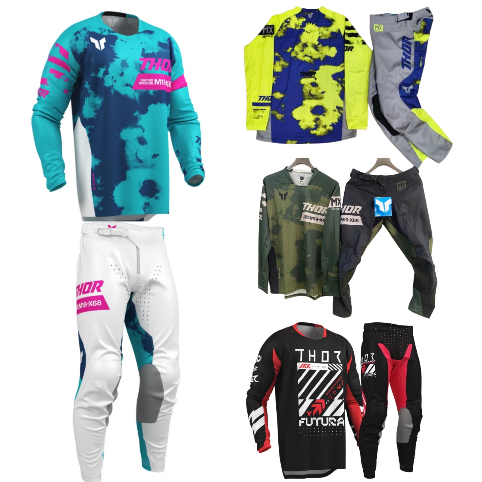 Motorcycle Gear Sale - モトクロスギアセット トップオフロードMxコンボ THORジャージセット オートバイジャージセット ATVコンボ モトスーツ