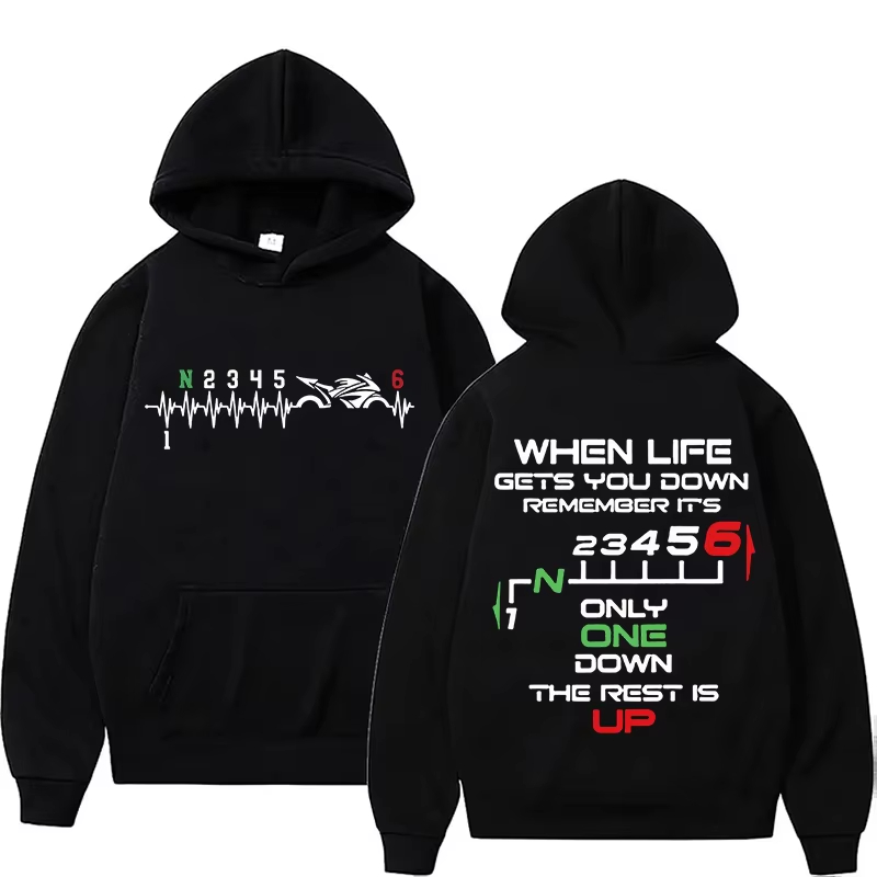 Motorcycle Gear Hoodie - 新作1N23456 バイクギア バイカーハートビート パーカー 男女兼用 秋冬