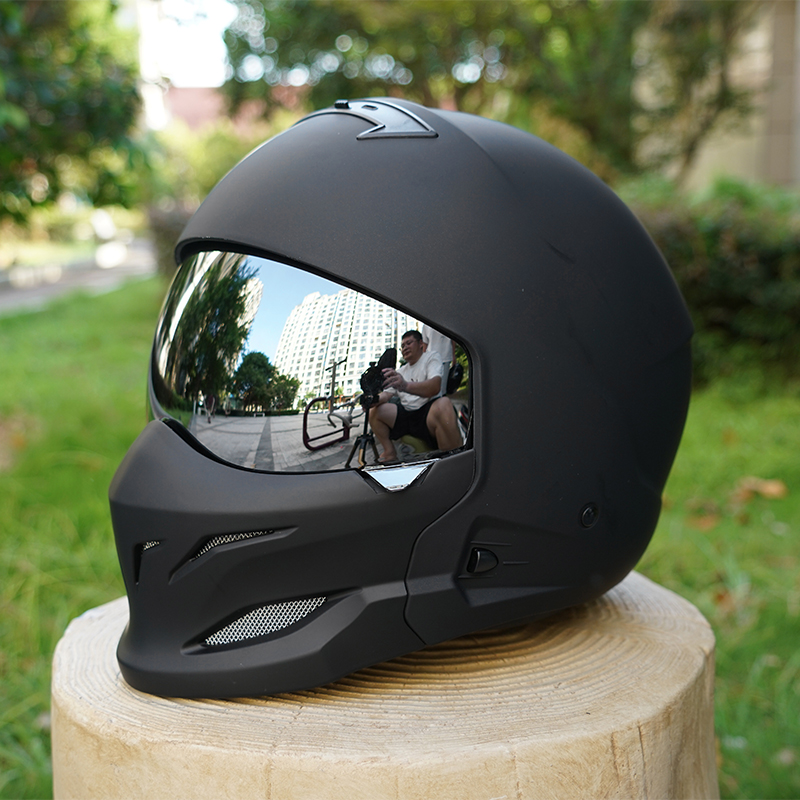 Xxl Motorcycle Gear - スコーピオン レトロ オートバイ ヘルメット 取り外し可能なフロントモジュール 透明レンズ