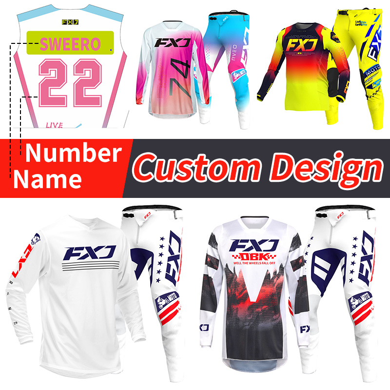 Motorcycle Gear Sale - オフロードバイクジャージ＆パンツ 大人用 ホワイト ピンク イエロー モトクロススーツ