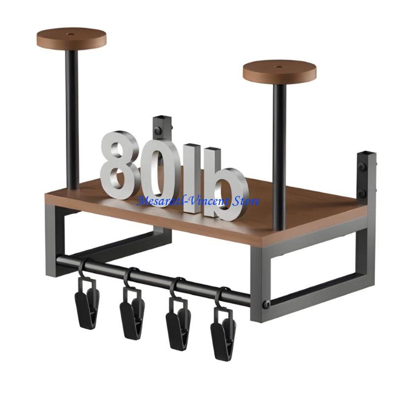 Motorcycle Gear Display Rack - A70F 頑丈なヘルメットウォールラック木製構造多機能ブラケットオートバイギアやスポーツ用品のディスプレイ