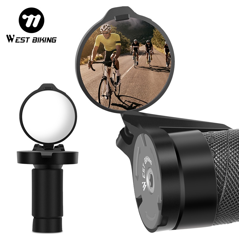 Mirror Extender Bar - WEST BIKING 2PC バーエンド自転車バックミラー調整可能な凸面ワイドビジョンサイドミラーは 16-22 ミリメートルハンドルバーに適合ロード