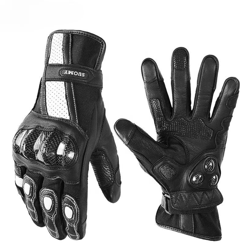 Xxl Motorcycle Gear - -Suomy 女性オートバイ手袋革オートバイ乗馬手袋炭素繊維ピンクモトグローブ通気性サイクリングギア XS-XXL