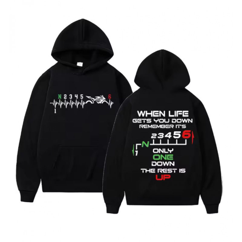 Motorcycle Gear Hoodie - 1N23456 ユニセックスオートバイギアバイカーハートビートパーカーカジュアルスポーツトップ秋冬女性男性用