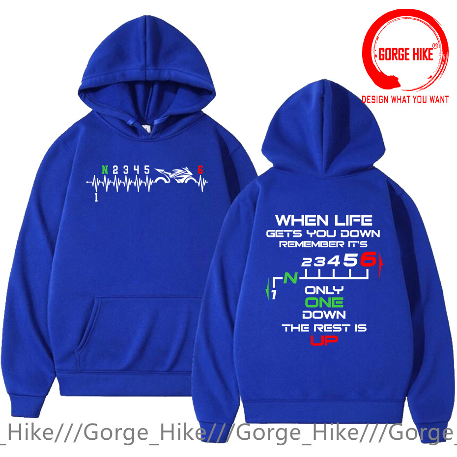 1N23456 オートバイギアシフトワンアップファイブダウン - Motorcycle Gear Hoodie のレビューと価格