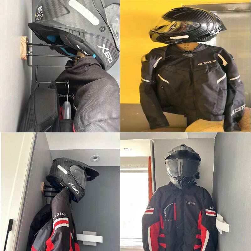 壁掛け戦術ギアラック バイクヘルメットハンガー バイクジャケ - Motorcycle Gear Display Rack のレビューと価格