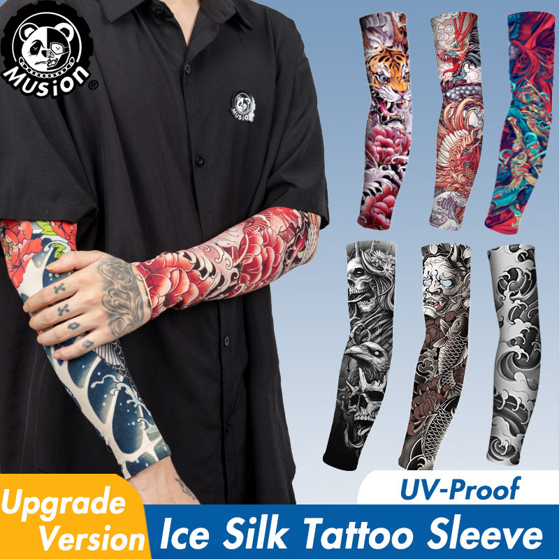 Musion 新しいシームレスタトゥースリーブ抗 UV ダス - Motorcycle Gear Sleeve のレビューと価格