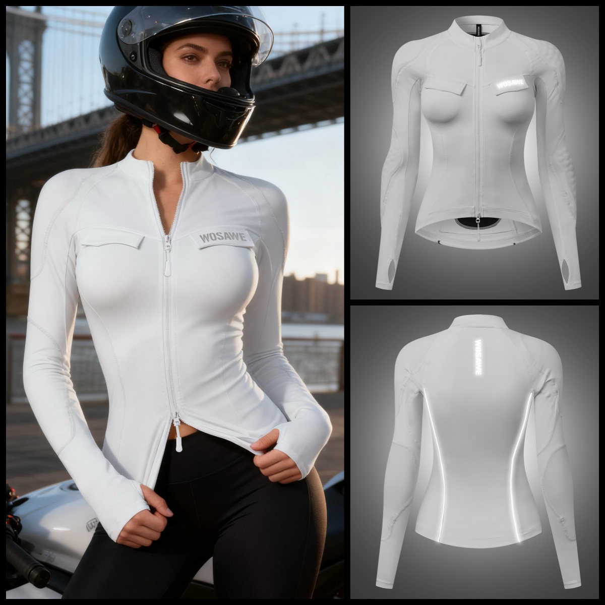WOSAWE 女性オートバイジャケット夏ライダーボディソフト - Motorcycle Gear Jacket Women のレビューと価格