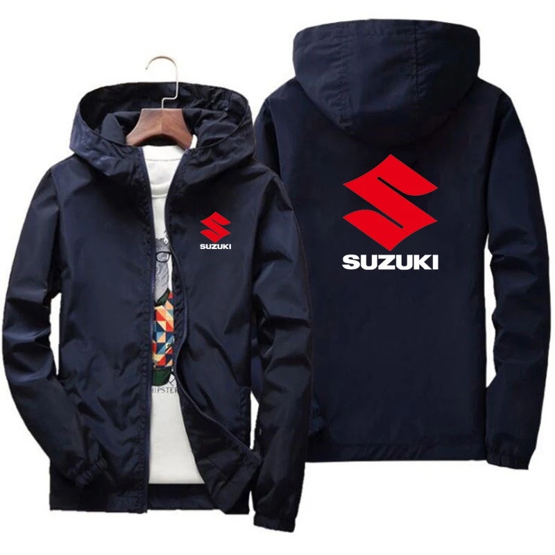 スズキユース韓国版薄型フード付きウインドブレーカーオートバイ - Motorcycle Gear Hoodie のレビューと価格