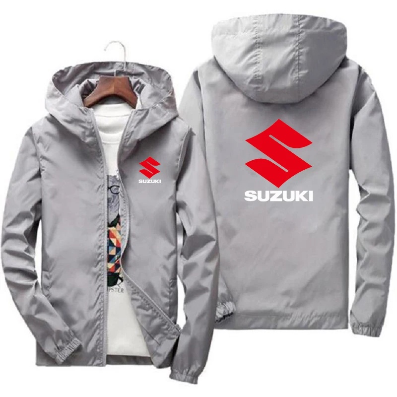 スズキユース韓国版薄型フード付きウインドブレーカーオートバイ - Motorcycle Gear Hoodie のレビューと価格