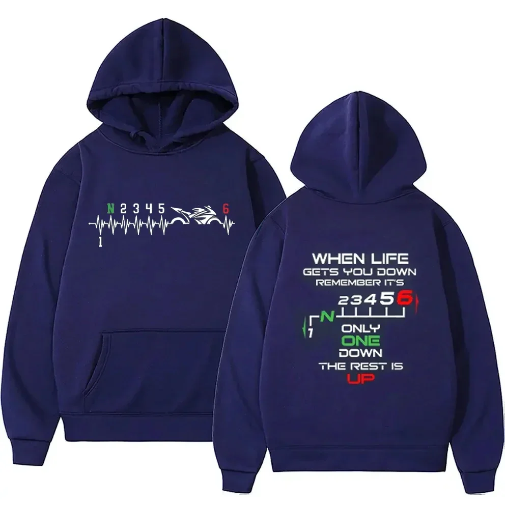 1N23456 オートバイギアバイカーハートビートプリントメ - Motorcycle Gear Hoodie のレビューと価格