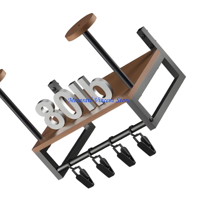 A70F 頑丈なヘルメットウォールラック木製構造多機能ブラケ - Motorcycle Gear Display Rack のレビューと価格