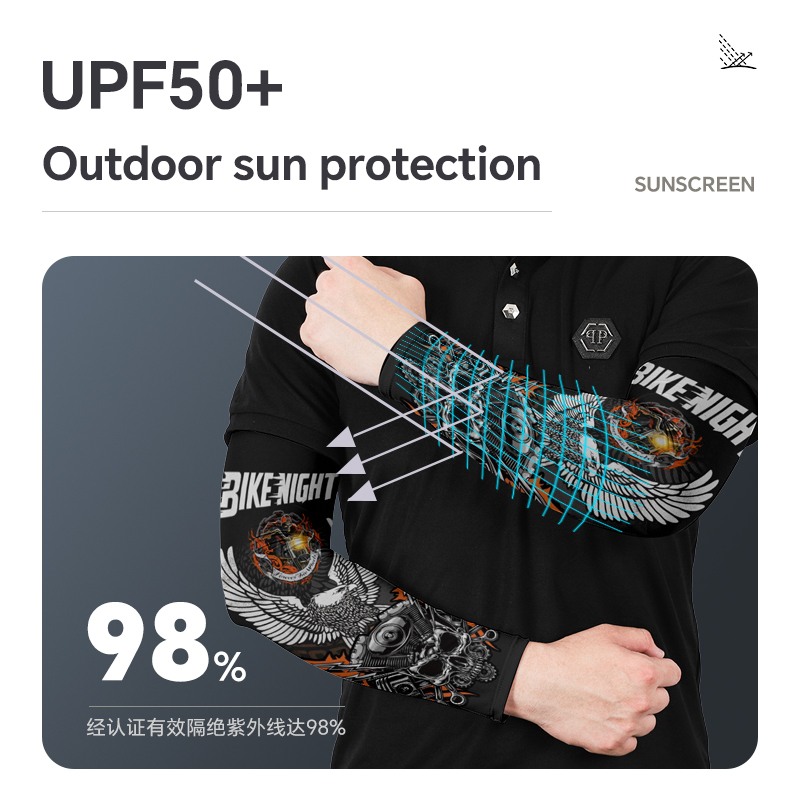 1 ペアアイスシルクアームスリーブ男性夏 UV 保護通気性弾 - Motorcycle Gear Sleeve のレビューと価格
