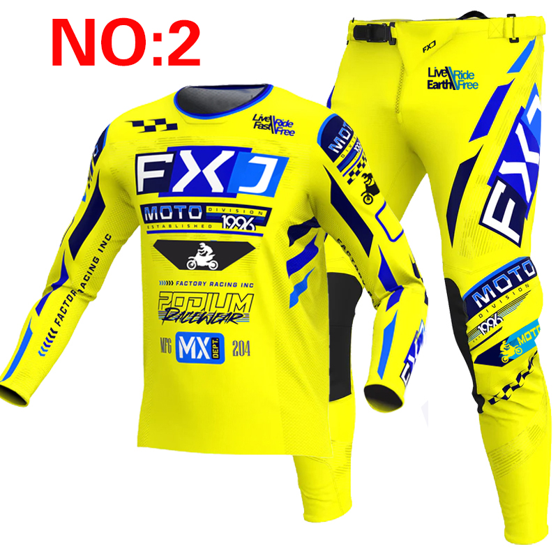 2025 FXJモトクロスジャージ＆パンツMTB MXギアセ - Motorcycle Gear Blue のレビューと価格