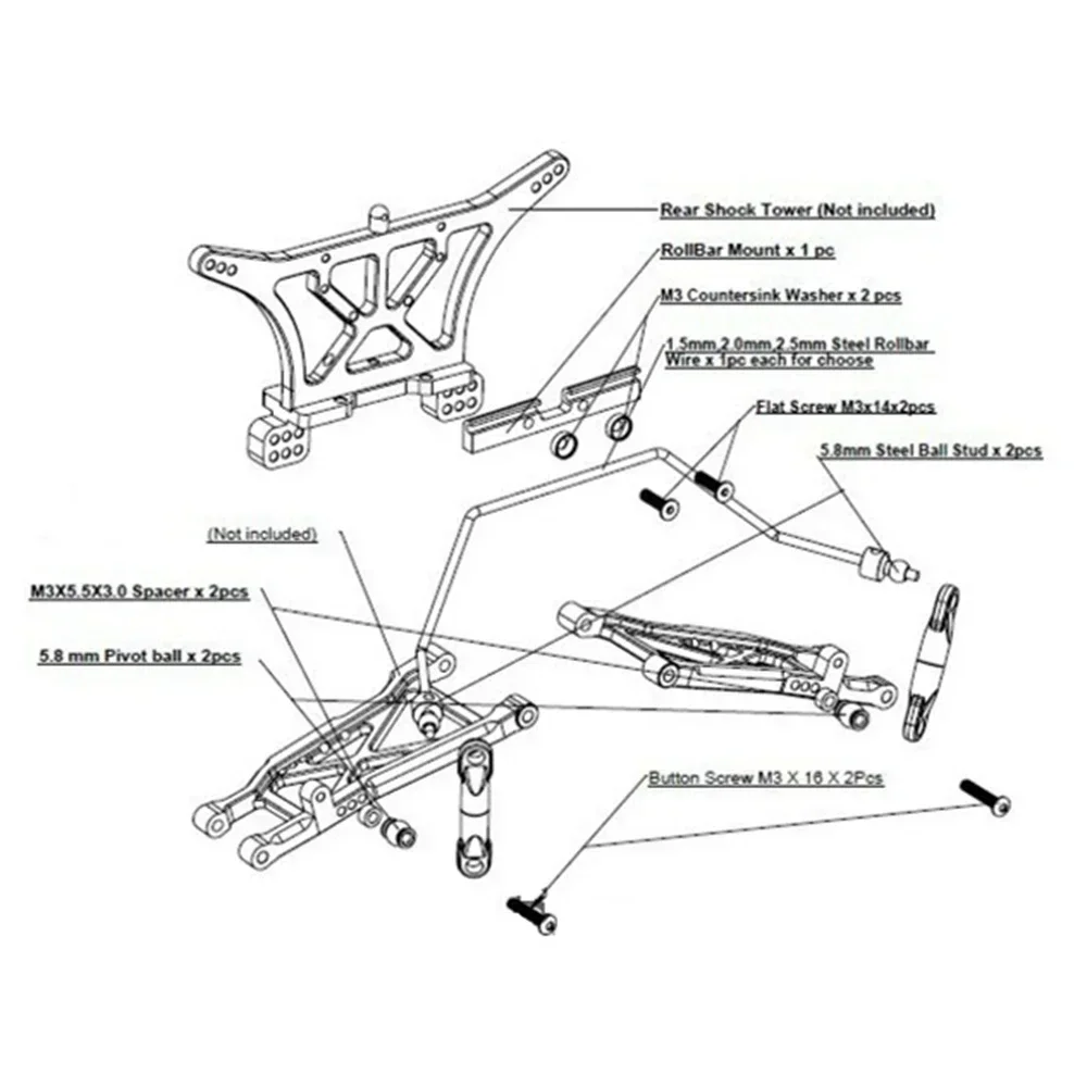 トラクサス用アンチロールバーキット,2wd,1/10 rcカ - Motorcycle Gear Near Me のレビューと価格