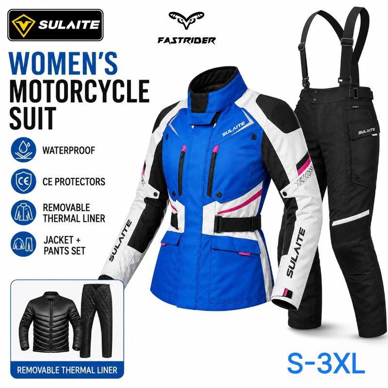 女性用オートバイライディングスーツ 冬用防水保護ギア ジャケ - Motorcycle Gear Jacket Women のレビューと価格