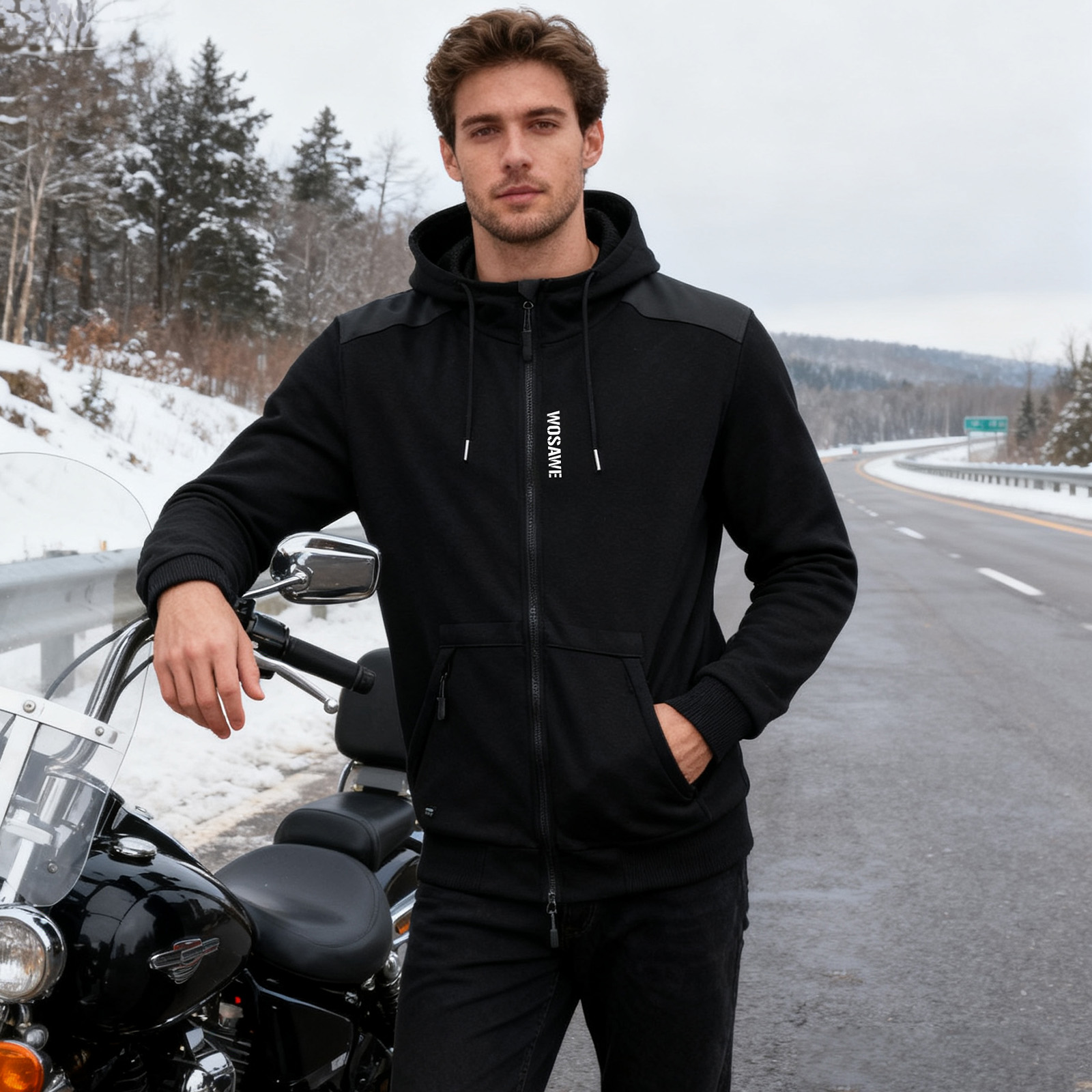 WOSAWE オートバイパーカージャケットモトクロス暖かいジ - Motorcycle Gear Hoodie のレビューと価格