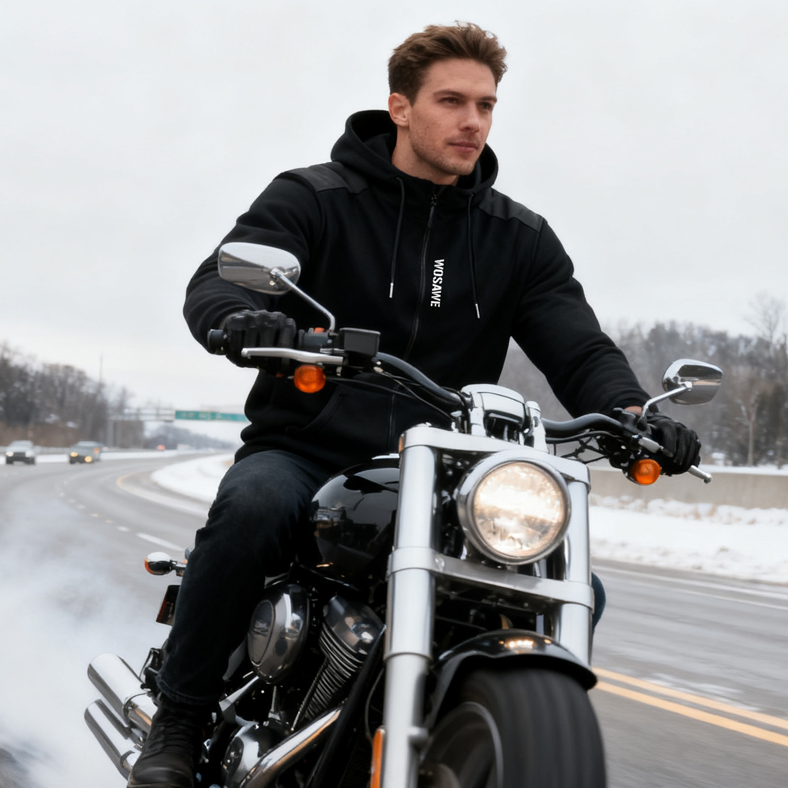 WOSAWE オートバイパーカージャケットモトクロス暖かいジ - Motorcycle Gear Hoodie のレビューと価格