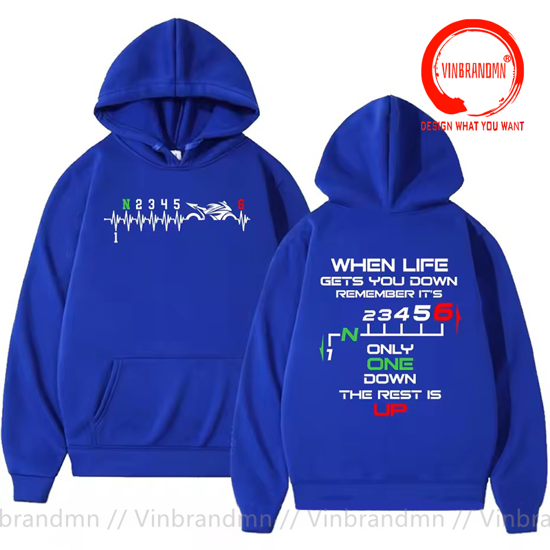 1N23456 オートバイギアシフトワンアップファイブダウン - Motorcycle Gear Hoodie のレビューと価格