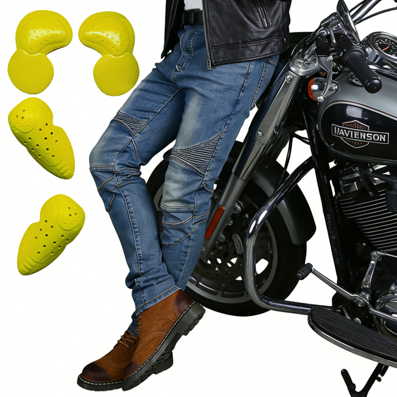 メンズオートバイジーンズブルーダートバイクパンツオフロードラ - Motorcycle Gear Blue のレビューと価格